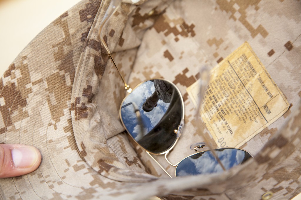 Brian Cooper reflects life in the United States Marines. Cooper is currently a student at Pierce College. Photo: Lynn Levitt