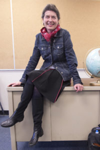 Christine Ersig-Marcus, professor, posing for a portrait in village room 8112 on Nov. 16, 2016, at Pierce College, Woodland Hills, Calif. Photo by Amy Au